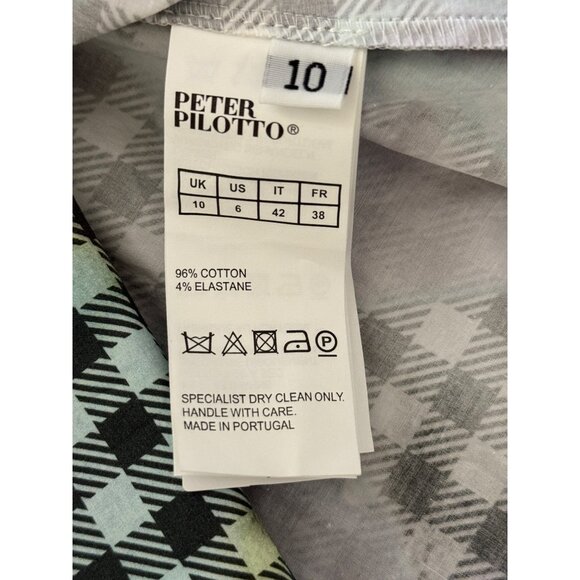 Peter Pilotto Dress Off Shoulder Gingham Abstract Art Up Richard Size 6 NEW - Picture 5 of 8